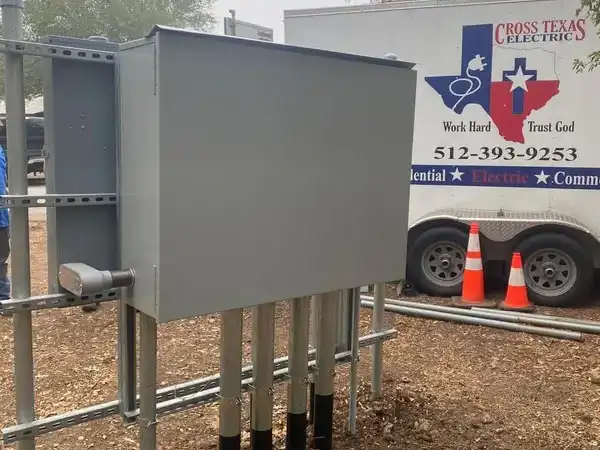 600A commercial electrical service at RV park in Lockhart TX — Cross Texas Electric