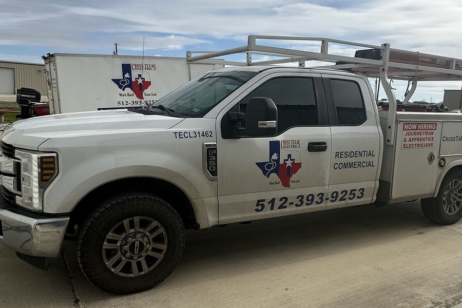 Cross Texas Electric work truck — licensed electrician serving Central Texas